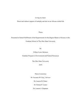 Direct and Indirect Impacts of Turbidity and Diet on an African Cichlid Fish