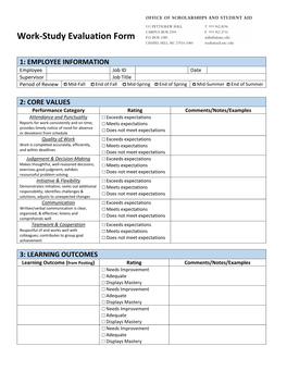 Work-Study Evaluation Form