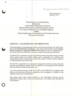 MOU Between Florida Forest Service, USFWS &