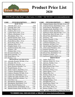 Product Price List