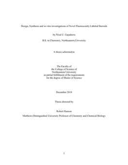 Design, Synthesis and in Vitro Investigations of Novel Fluorescently Labeled Steroids