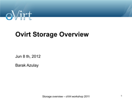 Ovirt Storage Overview