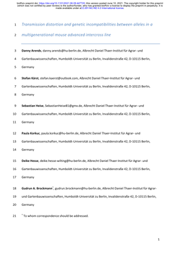 Transmission Distortion and Genetic Incompatibilities Between Alleles in A