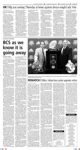 BCS As We Know It Is Going Away