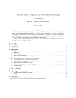 Elliptic Curves, Isogenies, and Endomorphism Rings