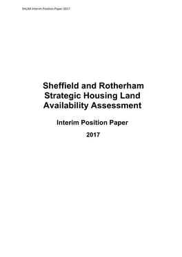 Sheffield and Rotherham Strategic Housing Land Availability Assessment