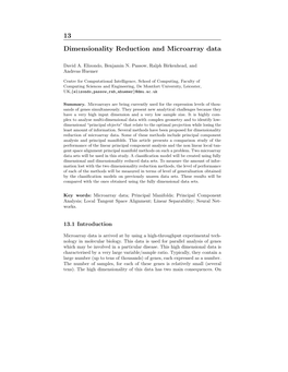 13 Dimensionality Reduction and Microarray Data