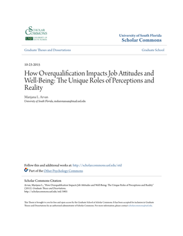 How Overqualification Impacts Job Attitudes and Well-Being: the Niqueu Roles of Perceptions and Reality Marijana L