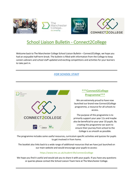 School Liaison Bulletin - Connect2college