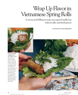 Wrap up Flavor in Vietnamese Spring Rolls a Savory Pork Filling in Crispy Rice Paper Bundled up with Noodles and Fresh Greens