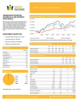 Generating Potential Income in a Low Interest Rate World