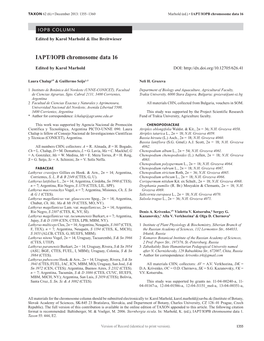 IAPT/IOPB Chromosome Data 16 Edited by Karol Marhold