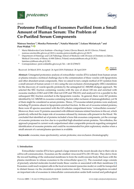 Proteome Profiling of Exosomes Purified from a Small Amount Of