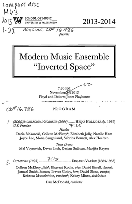 Mv'3 Modern Music Ensemble 