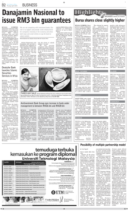 Danajamin Nasional to Issue RM3 Bln Guarantees