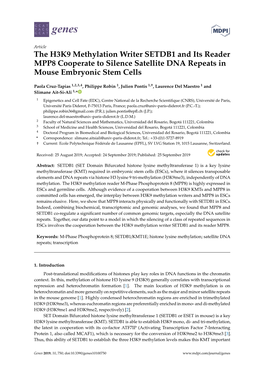 The H3K9 Methylation Writer SETDB1 and Its Reader MPP8 Cooperate to Silence Satellite DNA Repeats in Mouse Embryonic Stem Cells