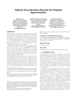 Optimal Area-Sensitive Bounds for Polytope Approximation