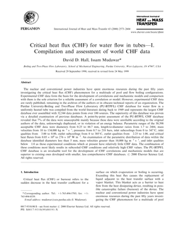 Critical Heat Flux