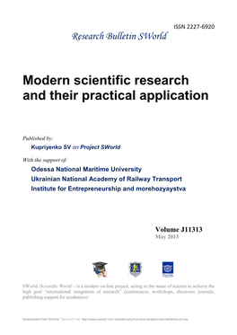 Modern Scientific Research and Their Practical Application