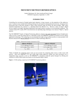 Movement Between Bonded Optics