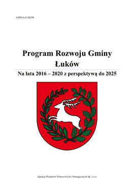 Program Rozwoju Gminy Łuków Na Lata 2016 – 2020 Z Perspektywą Do 2025
