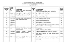 Polling Scheme Kilmarnock and Loudoun Constituency Polling Scheme