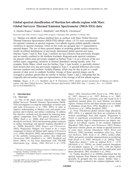 Global Spectral Classification of Martian Low-Albedo Regions with Mars Global Surveyor Thermal Emission Spectrometer (MGS-TES) Data A