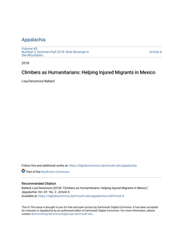 Climbers As Humanitarians: Helping Injured Migrants in Mexico