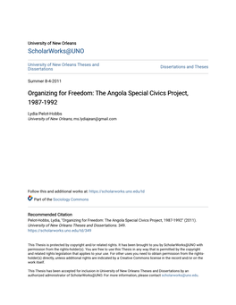 The Angola Special Civics Project, 1987-1992