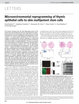 Microenvironmental Reprogramming of Thymic Epithelial Cells to Skin Multipotent Stem Cells