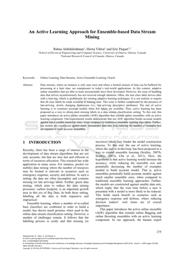 An Active Learning Approach for Ensemble-Based Data Stream Mining