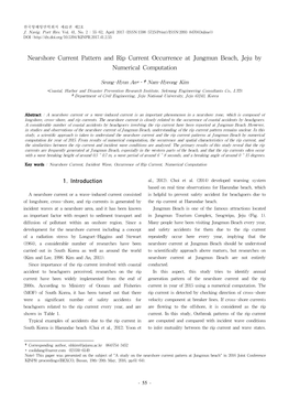 Nearshore Current Pattern and Rip Current Occurrence at Jungmun Beach, Jeju by Numerical Computation 1. Introduction