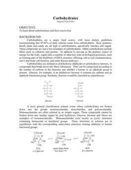 Carbohydrates Adapted from Pellar