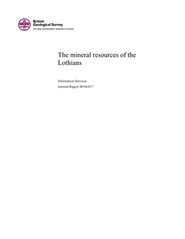 The Mineral Resources of the Lothians