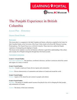 The Punjabi Experience in British Columbia