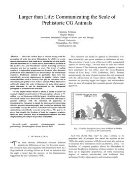 Larger Than Life: Communicating the Scale of Prehistoric CG Animals