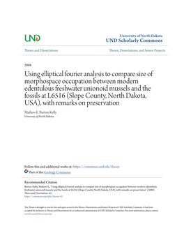 Using Elliptical Fourier Analysis to Compare Size of Morphospace