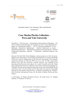 Peru and Yale University