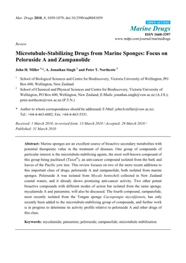 Focus on Peloruside a and Zampanolide