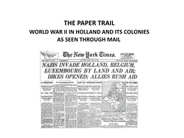 World War Ii in Holland and Its Colonies As Seen Through Mail Categories