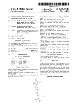 (12) United States Patent (10) Patent No.: US 6,387,890 B1 Christianson Et Al