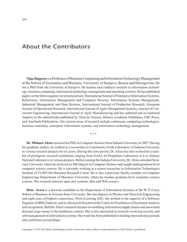 About the Contributors