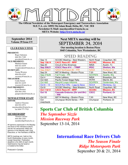Sports Car Club of British Columbia International Race Drivers Club