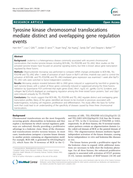 Tyrosine Kinase Chromosomal Translocations Mediate Distinct and Overlapping Gene Regulation Events