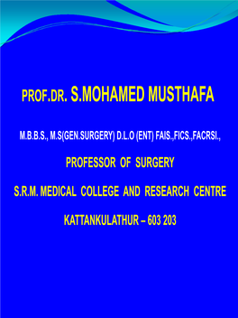 Prof.Dr. S.Mohamed Musthafa