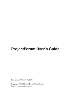 Projectforum User's Guide