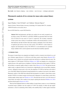 Photometric Analysis of Two Extreme Low Mass Ratio Contact Binary Systems