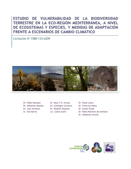 Estudio De Vulnerabilidad De La Biodiversidad Terrestre