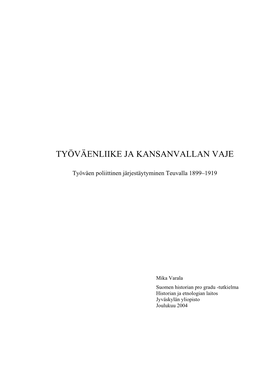 Työväenliike Ja Kansanvallan Vaje