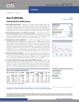 Dish TV (DSTV.BO) Initiation of Coverage  Initiating with Buy: Satellite Success